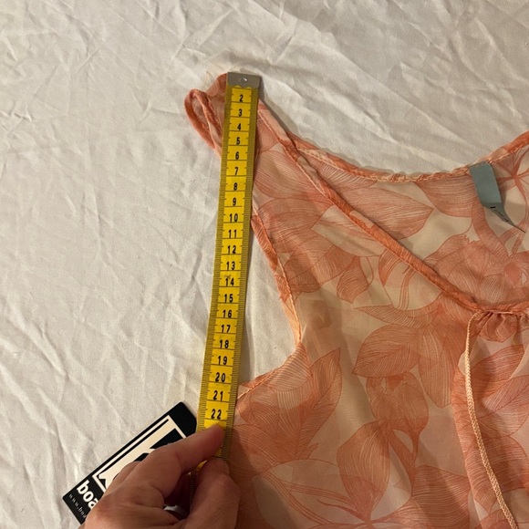 Boarders Women's Sheer Orange Floral Tank Top - Picture 8 of 10